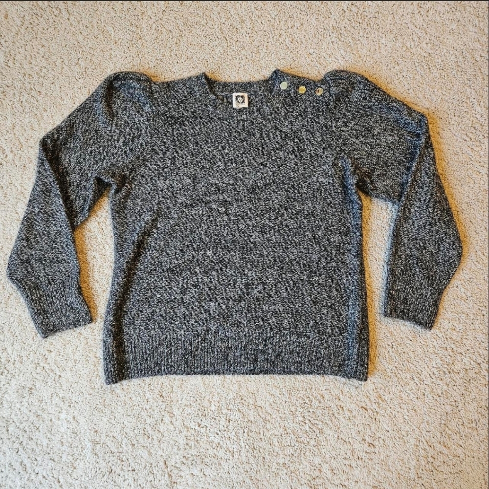 Anne Klein Charcoal Sweater with Button Accents